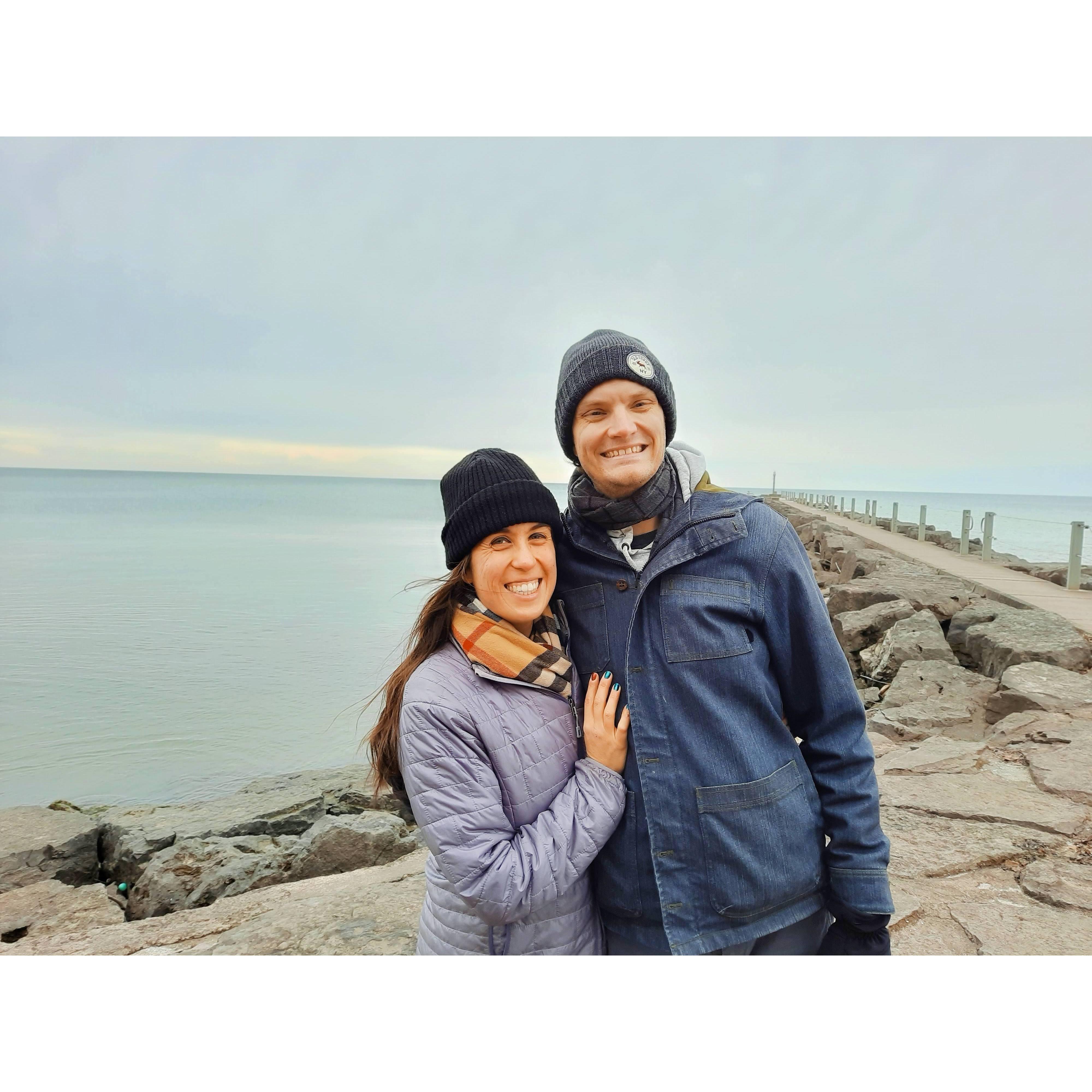 Lake Ontario seen from NY on a chilly day in December 2020.