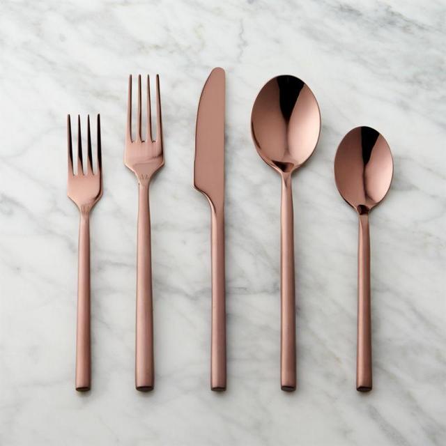 20-Piece Rush Dark Bronze Flatware Set