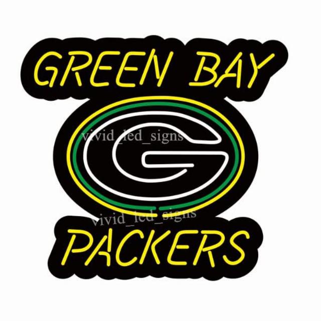 Queen Sense 10" Vivid Green Bays Sports Team Packer LED Sign Light Lamp Cute Bright Neon Wall Decor A110GBPLV2NLED