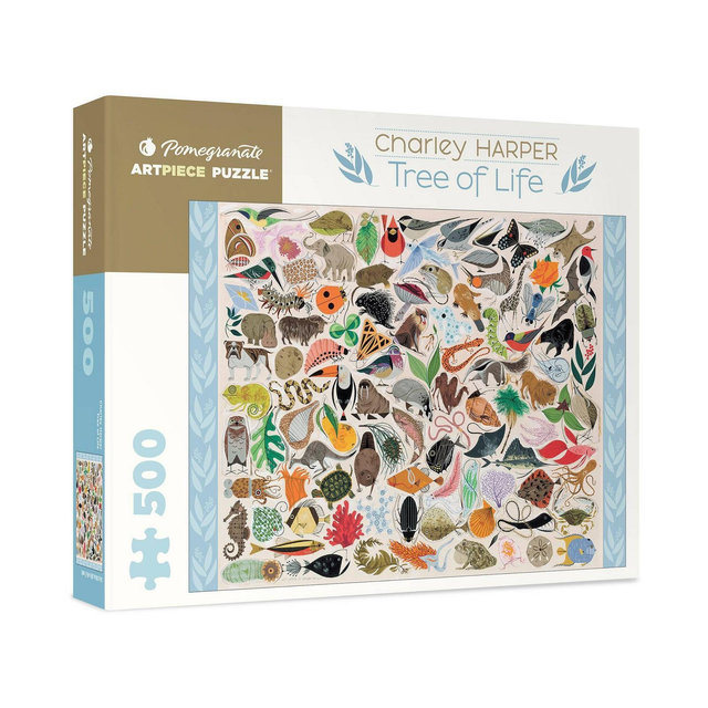 Pomegranate Charley Harper Tree of Life Puzzle Jigsaw Puzzle - 500pc: Fine Motor Skills, Nature & Animals Theme