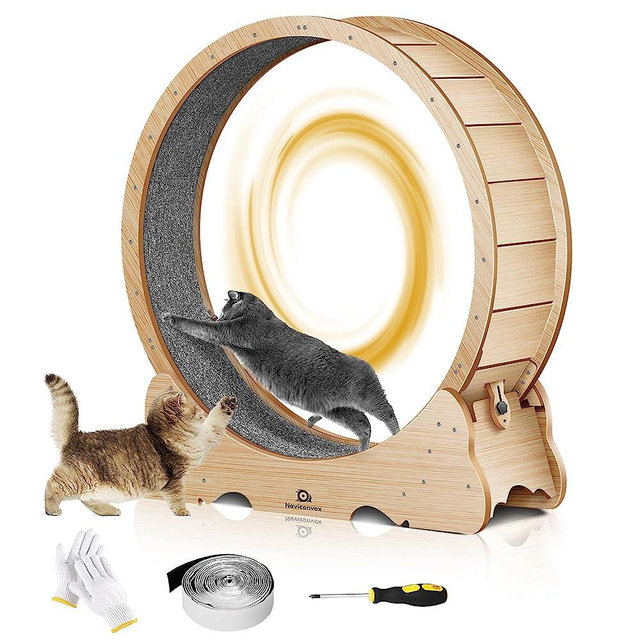 Naviconvex Cat Exercise Wheel Cat Treadmill Running Wheel for Indoor Cats Daily Exercise, Cat Wheel Exerciser for Indoor Cats