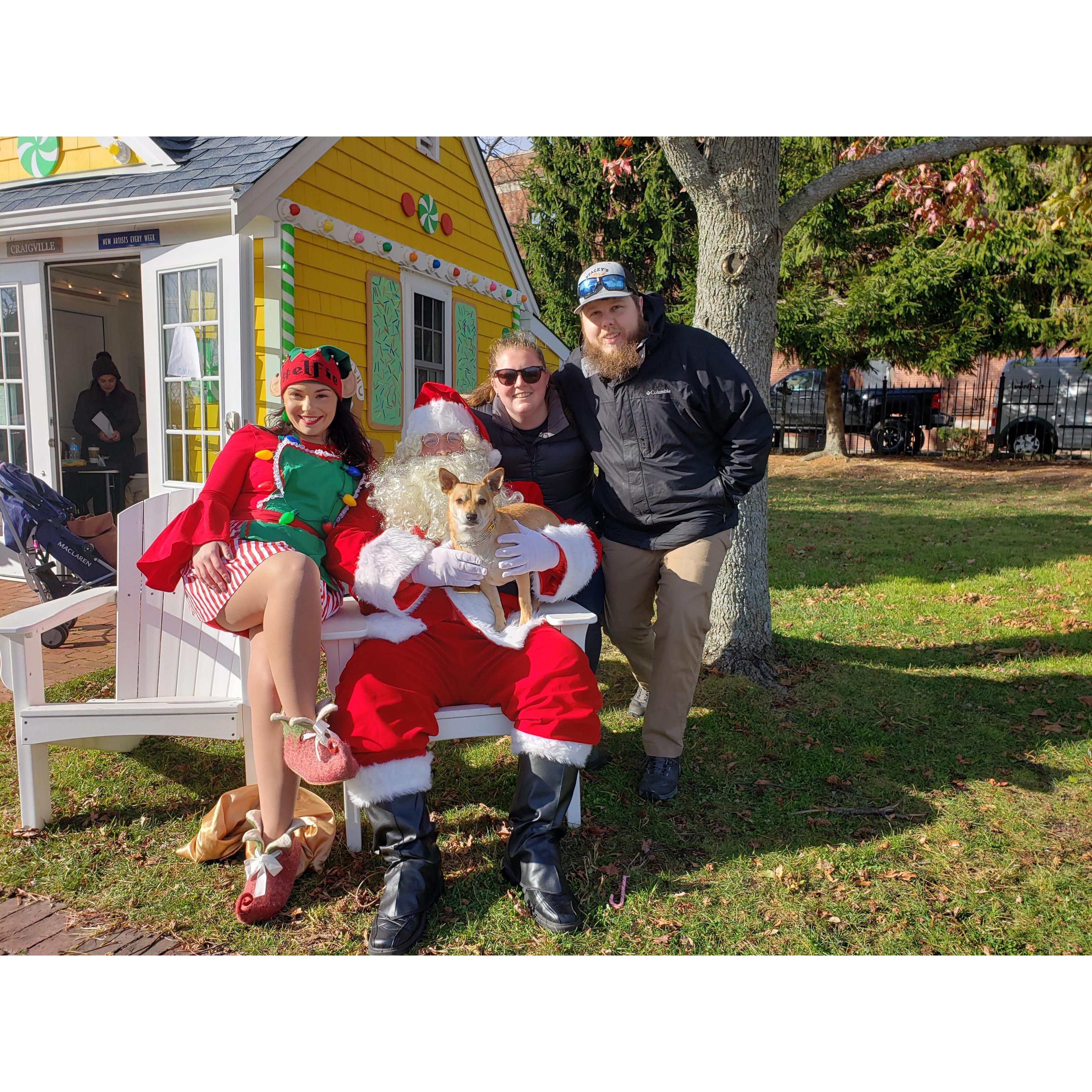 The Christmas Card that never was, with oddly-scantily-clad #elfie...yeah, we don't know either.