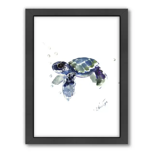 Americanflat Suren Nersisyan Designs Baby Sea Turtle Matte Print with Frame