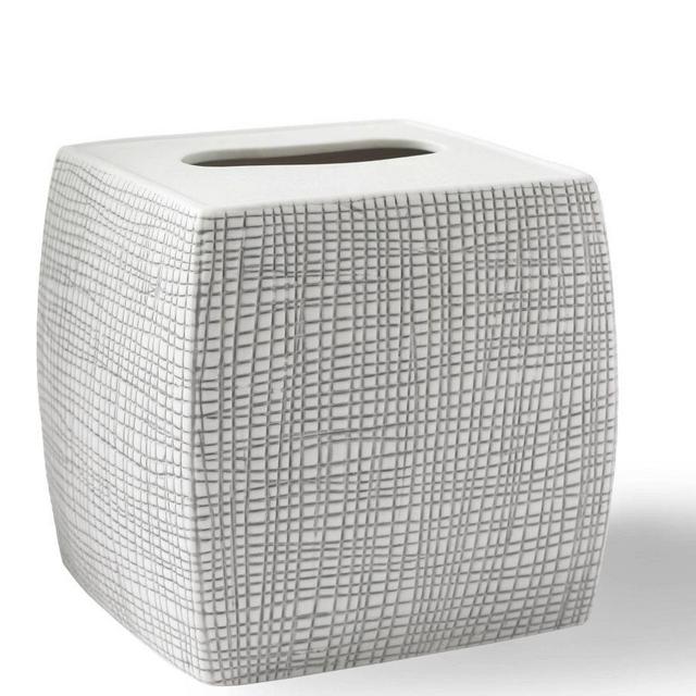 Pasha Porcelain Tissue Holder, Gray