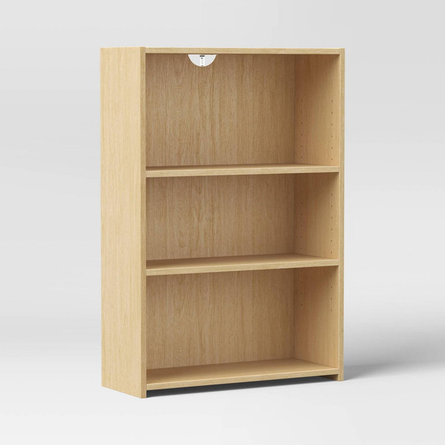 3 Shelf Dorm Bookcase Natural Wood - Room Essentials™