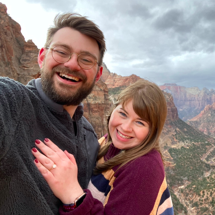 5 min. after we got engaged.