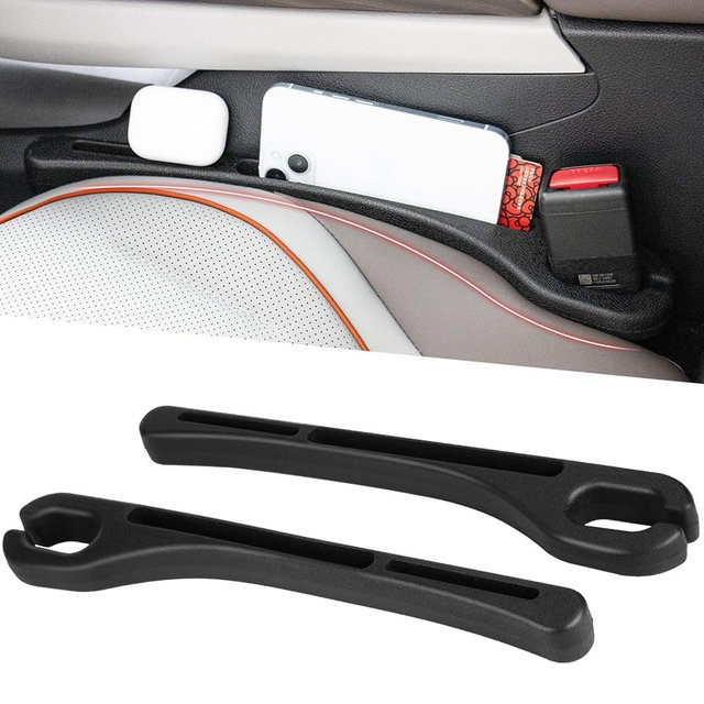 acetek Car Seat Gap Filler 2 Pack, Gap Stopper Fill Gap Between Seat and Console, Car Seat Gap Filler with Built-in Recessed Storage Organizer