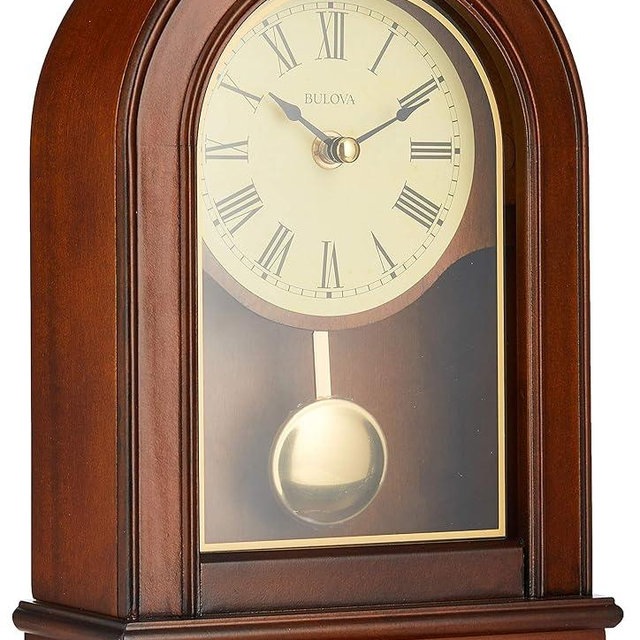 Bulova B7467 Hardwick Clock, Walnut Brown