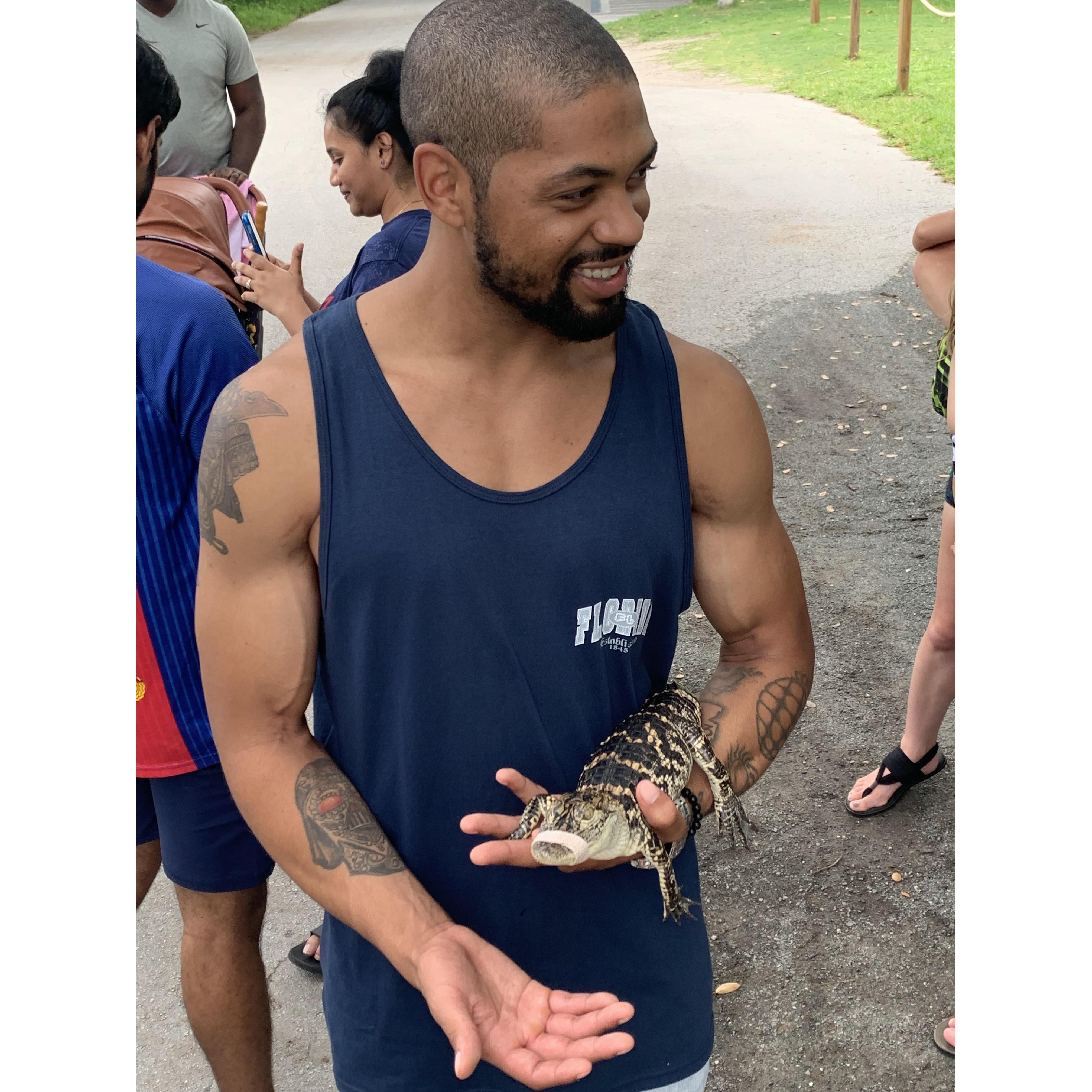 Don't let that smile fool you, he was scared! LOL