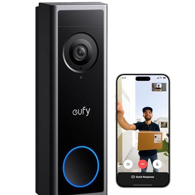 eufy Video Doorbell C31, 2K FHD, Dual Power Options, Live Video Call, Easy Installation, Quick-Release Battery, 24/7 Recording, Human and Motion Detection, HomeBase S380 Compatible, No Monthly Fee