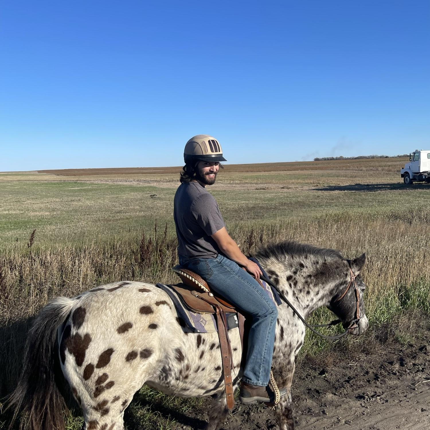 Finally got CJ on a horse!