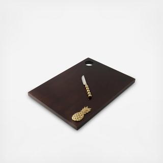 Old Hollywood Pineapple Serving Board with Spreader