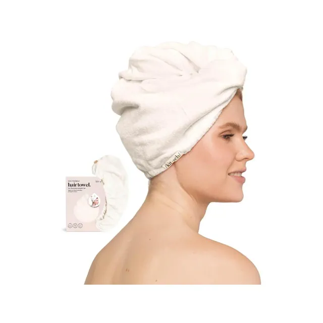 Kitsch Quick Dry Hair Towel - Eco White