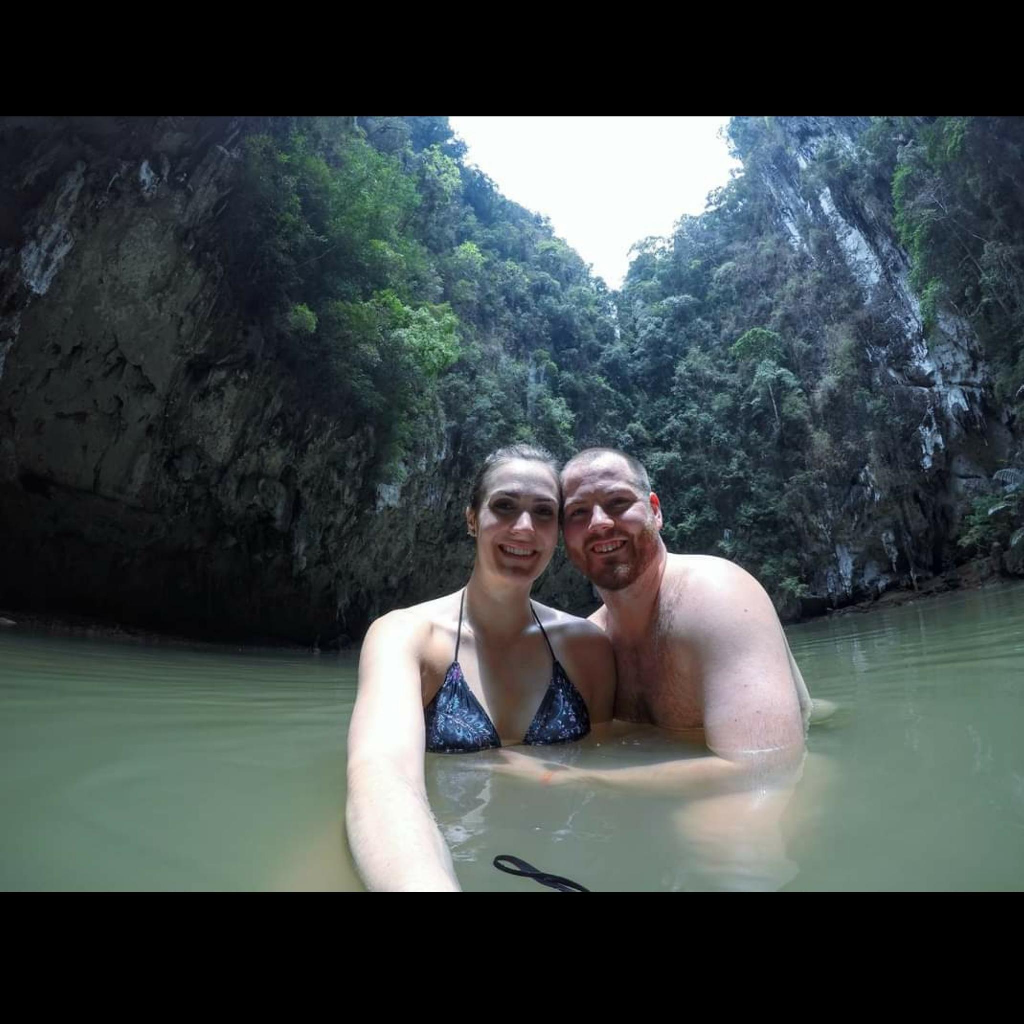Climbed straight down from the top into a private lagoon