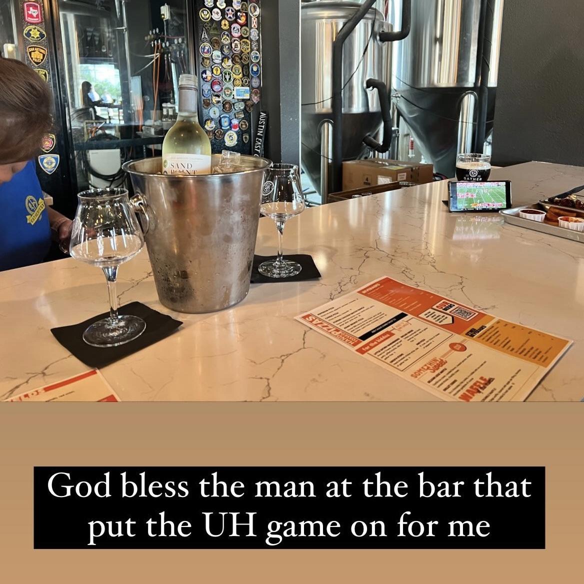 The day we met! 10/21/23. I was meeting my bestie for brunch, & this random man, was watching the UH/UT game at the bar and let us watch with him. We ended up spending that entire first day together❤️