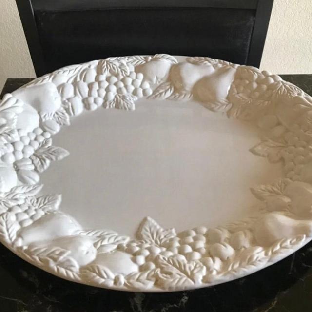 Euroceramic X Large White Vintage Serving Platter Made In Portugal