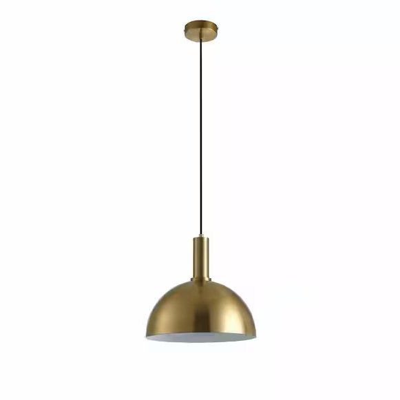 aiwen 1-Light Brushed Gold Single Dome Pendant Light Fixtures Hanging Lamp for Kitchen Island SM-UIQ-26