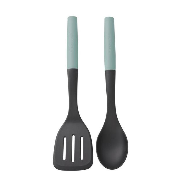 KitchenAid 2pc Nylon/ABS Spoon and Turner Set Aqua Blue