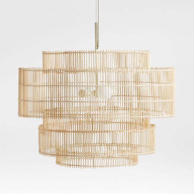 Noon Small Natural Wicker Pendant Light by Leanne Ford