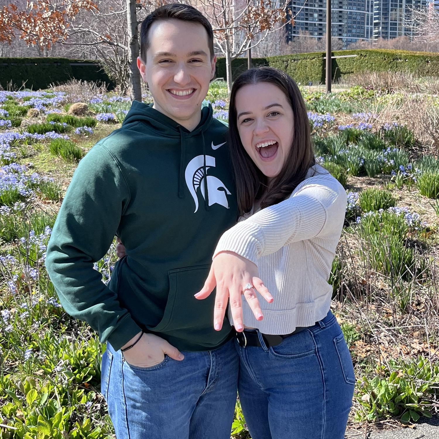 One of our first photos as an engaged couple!