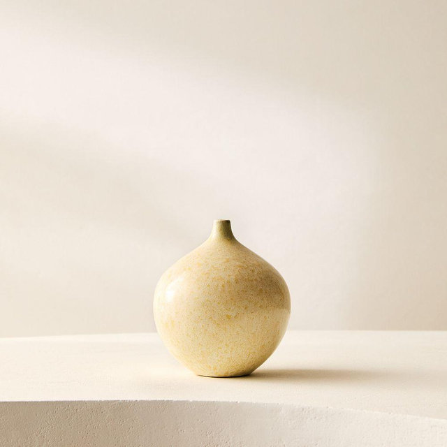 Oslo Ceramic Vase, Ivory, 4.5"H