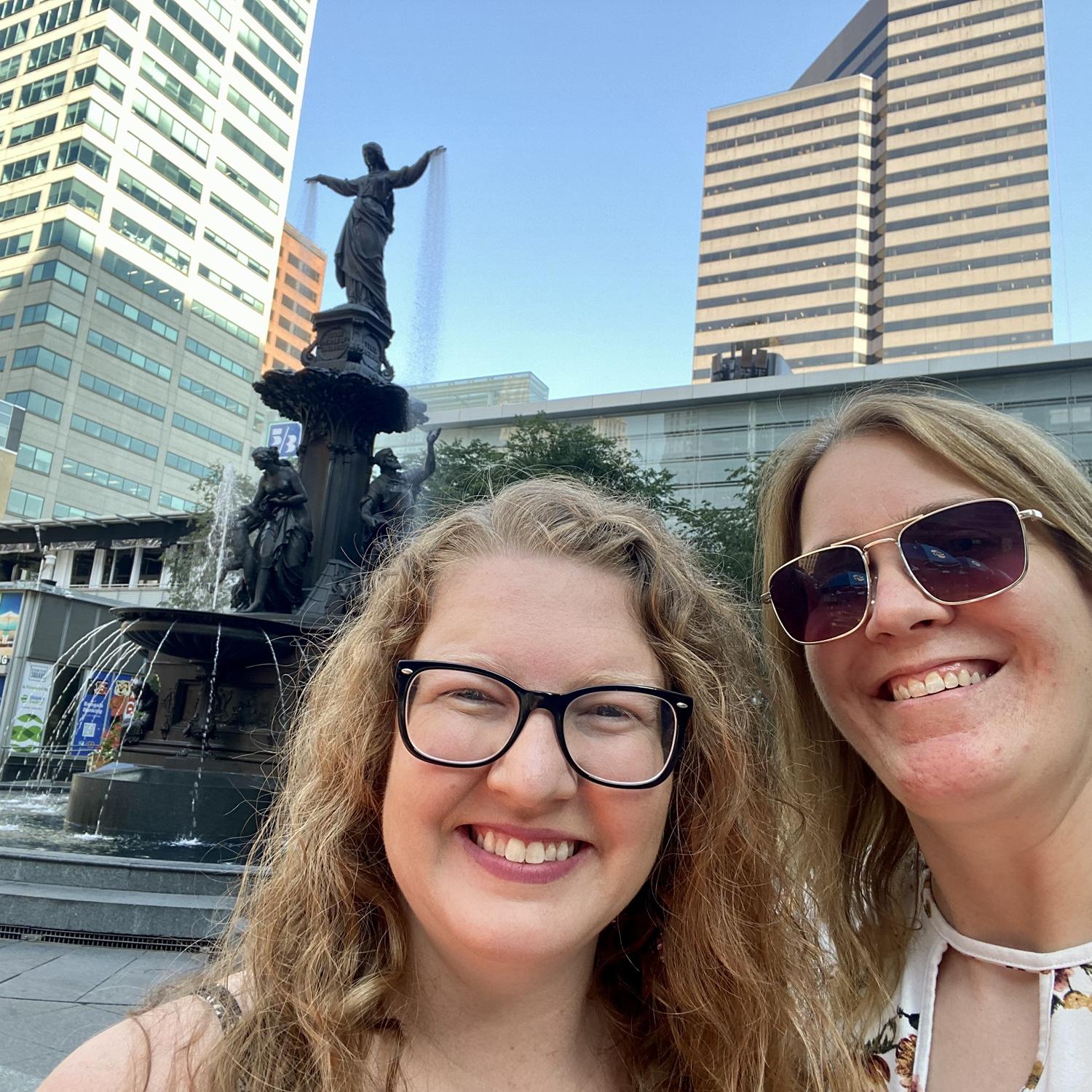 Downtown Cincinnati. First time Jennifer met Jessica's parents.