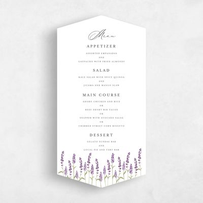 White Diamond Wedding Menu - Marat