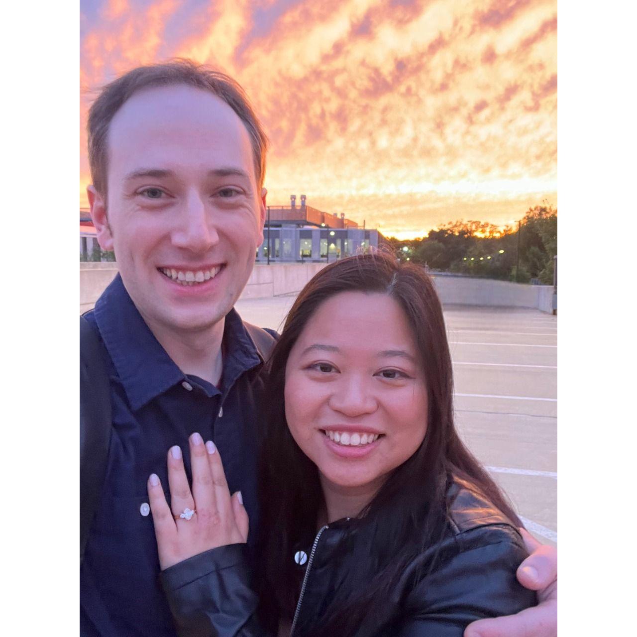 On our engagement day, just had to get a picture with this beautiful sunset!