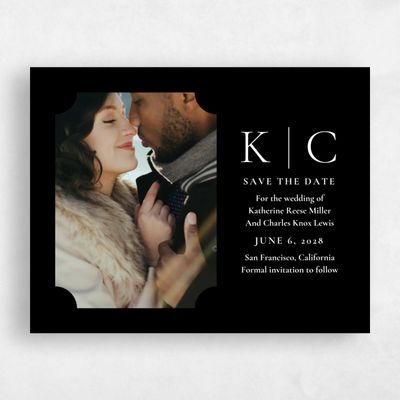 Black Typography Wedding Save the Date - Blake Frame