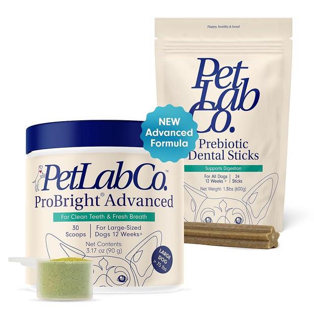 PetLab Co. - Clean Teeth Bundle: Dental Powder for an Effortless Deep Clean in 1 Scoop for Large Dogs & Dental Chew for Delicious Dog Dental Care - Easy to Use - Innovative Formulas