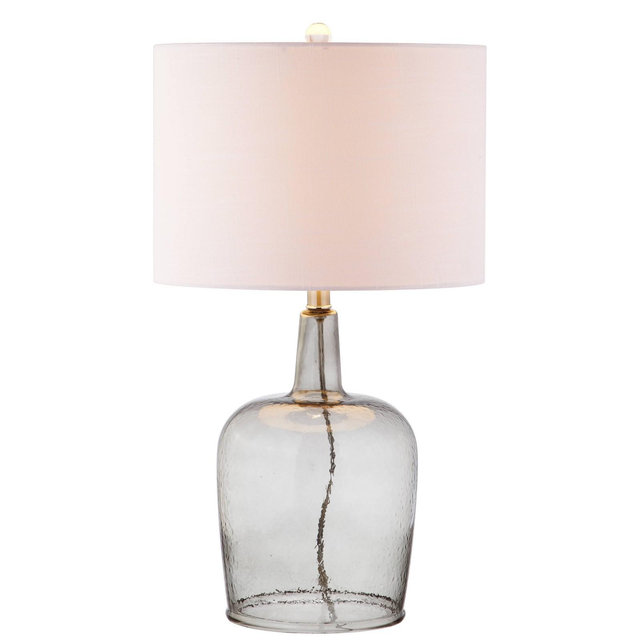 26" Glass Augustine Table Lamp (Includes Energy Efficient Light Bulb)Gray - JONATHAN Y