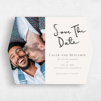 Beige Diamond Wedding Save the Date - Dunluce Photo