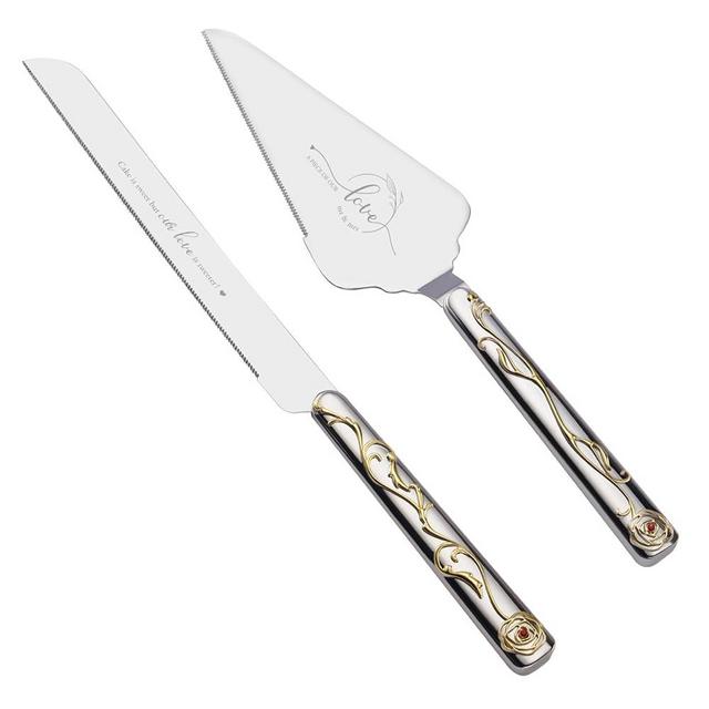 AW BRIDAL Wedding Cake Knife and Server Set, Vintage Cake Cutting Set for Wedding, Engraved Pie Cutter Wedding Gift Bridal Shower Gift Anniversary Engagement Gift For Couple