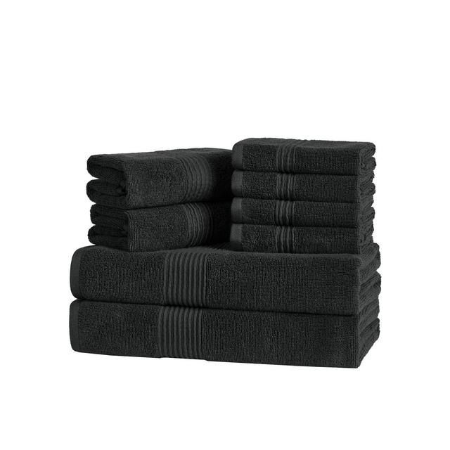 8pc 100% Combed Cotton Towel Set by Sweet Home Collection™ - Black