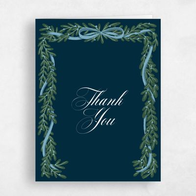 Deepest Teal, Blue Wedding Thank You - Crosby Portrait