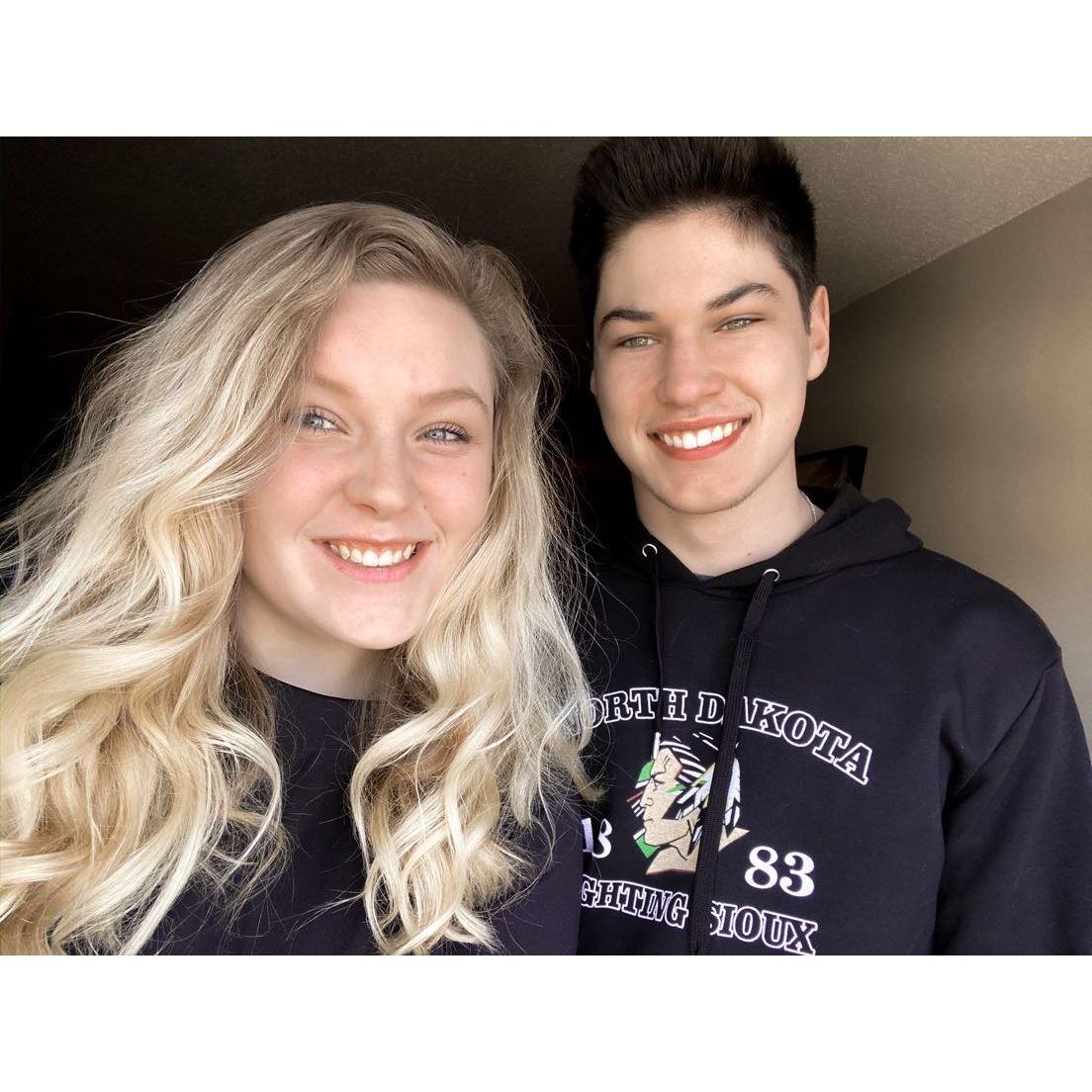 This was taken in 2020, our first "selfie".