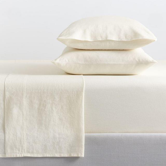 Classic Belgian Flax Linen Sheet Set, Classic Ivory, Cal. King