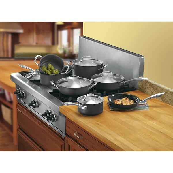 Black, Silver Cuisinart Green Gourmet Hard-Anodized 12 Piece Hard-Anodized Aluminum Cookware Set (Part number: GG-12)