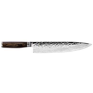 Shun Cutlery Premier 10” Chef’s Knife; Light and Agile Blade, Handles with Ease, Longer Cutting Edge, Use with Wide Range of Foods from Small to Large, Beautifully Designed, Handcrafted in Japan