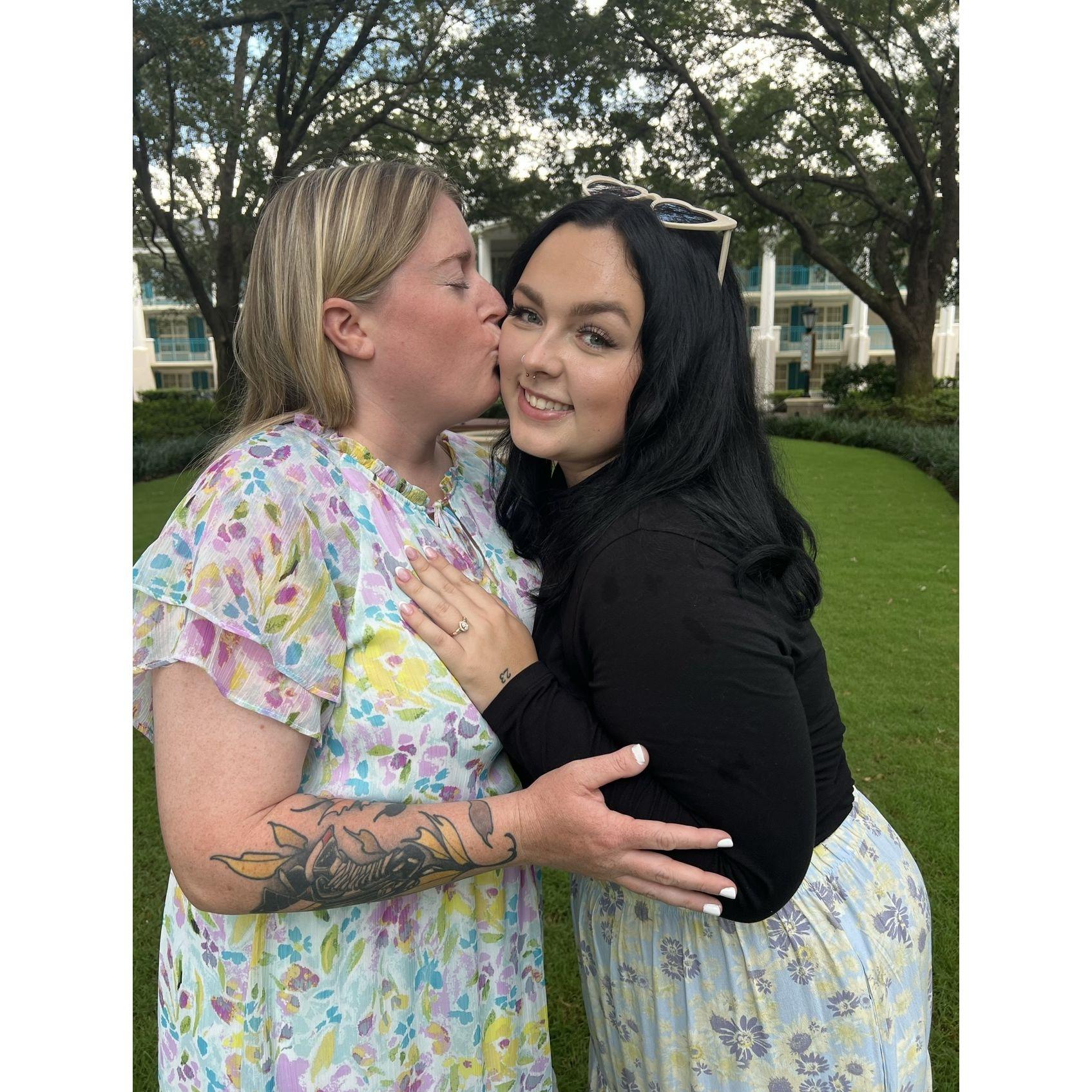 Somehow we don't have a photo of us on our first date, but we're jumping forward to the day we said yes!