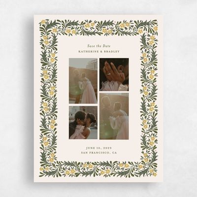 Cream, Yellow Wedding Save the Date - Cassie Multiphoto