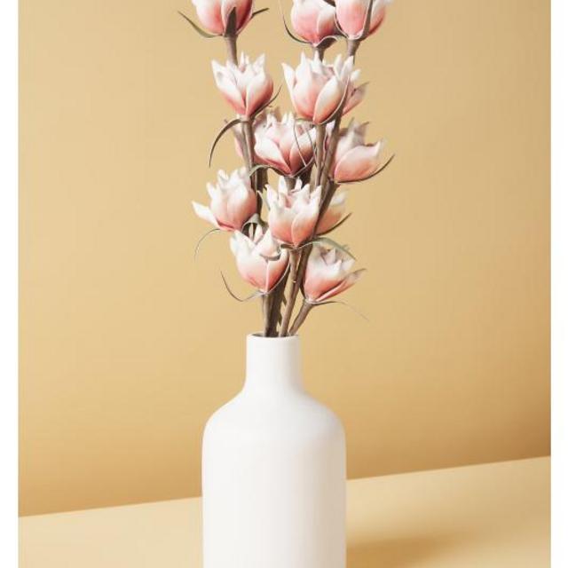 19in Artificial Magnolia Arrangement In Matte Vase