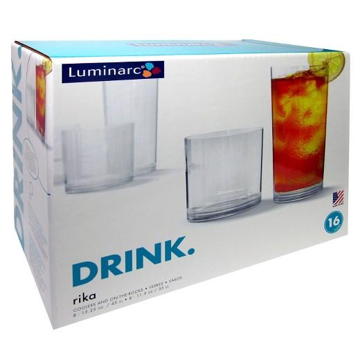 Luminarc Rika 15.25oz and 11.25oz Tumbler Glass Set - 16pc