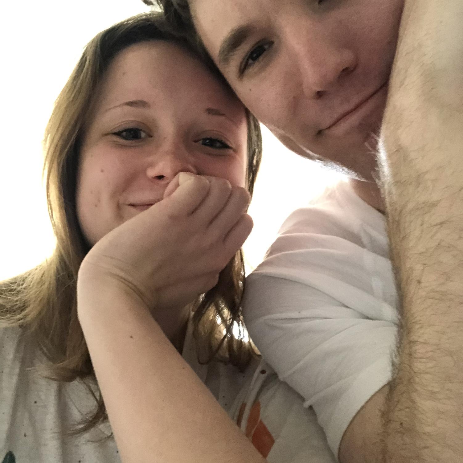 The first picture Ian and Maddie ever took together, on March 18, 2020.