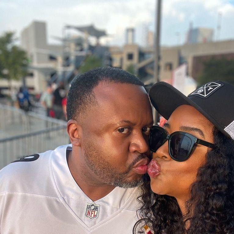 First Steelers game and game kiss!