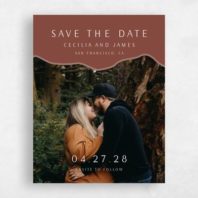 Brown Wedding Save the Date - Cedarcrest Photo