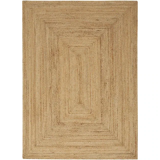Nourison Handwoven Natural Jute Indoor Area Rug Natural 5' x 7'