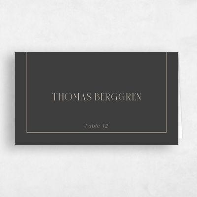 Grey Typography Wedding Place Card - Falcon