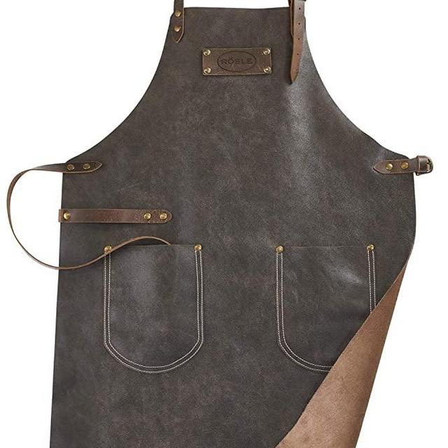Rosle 13814 100% Leather Grill and BBQ Apron, Brown