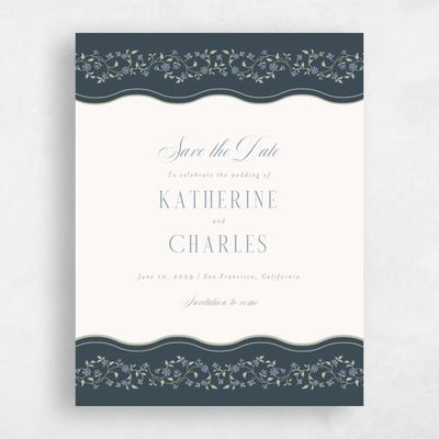 Blue Wedding Save the Date - Siofra Portrait